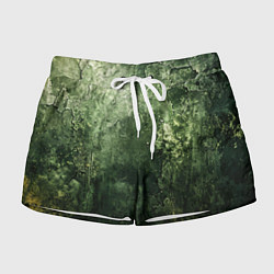 Шорты женские Зеленый камуфляж с эффектом старины, цвет: 3D-принт
