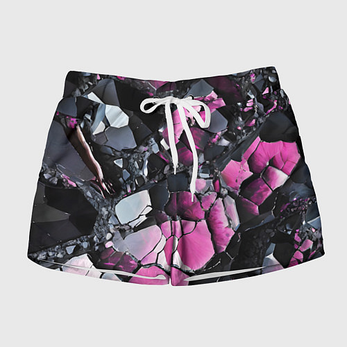 Женские шорты Чёрно-розовый камень / 3D-принт – фото 1