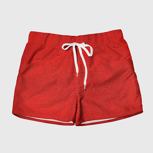 Женские шорты Красная кожаная текстура / 3D-принт – фото 1