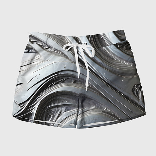 Женские шорты Полированный серебряный металл / 3D-принт – фото 1