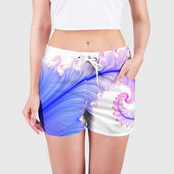 Шорты женские Узоры неон фрактал, цвет: 3D-принт — фото 2