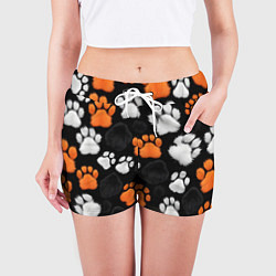 Шорты женские Мохнатые лапки, цвет: 3D-принт — фото 2