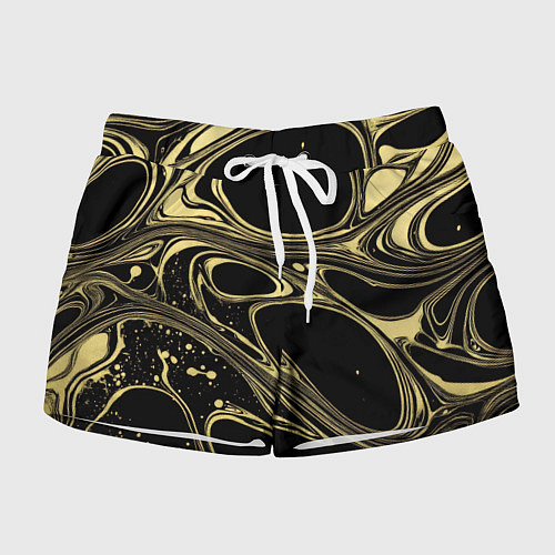 Женские шорты Разводы в виде кругов и линий - текстура / 3D-принт – фото 1