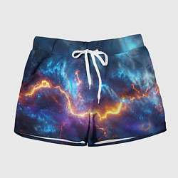 Шорты женские Космическая молния текстура, цвет: 3D-принт