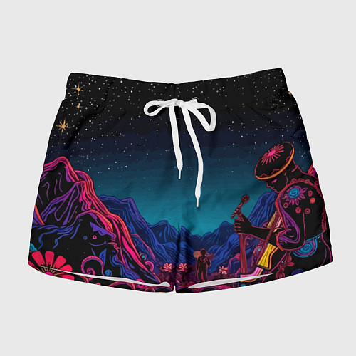 Женские шорты Psychedelic music art / 3D-принт – фото 1