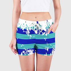 Шорты женские Капли краски, цвет: 3D-принт — фото 2