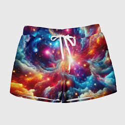 Шорты женские Colorfull neon space clouds - ai art fantasy, цвет: 3D-принт
