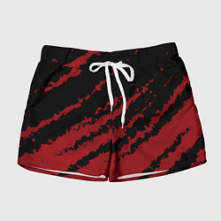 Шорты женские The color is red and black, цвет: 3D-принт