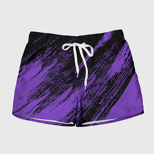 Женские шорты The color is purple and black / 3D-принт – фото 1