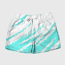 Шорты женские The color is light blue and white, цвет: 3D-принт