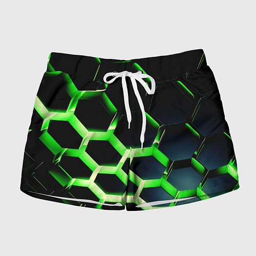 Женские шорты Neon Honeycombs / 3D-принт – фото 1