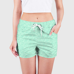 Шорты женские Аквамарин однотонный текстурированный, цвет: 3D-принт — фото 2