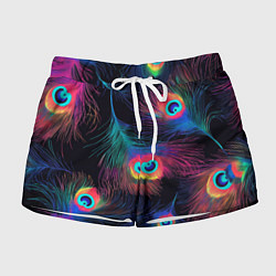 Женские шорты Павлиньи перья - разные оттенки