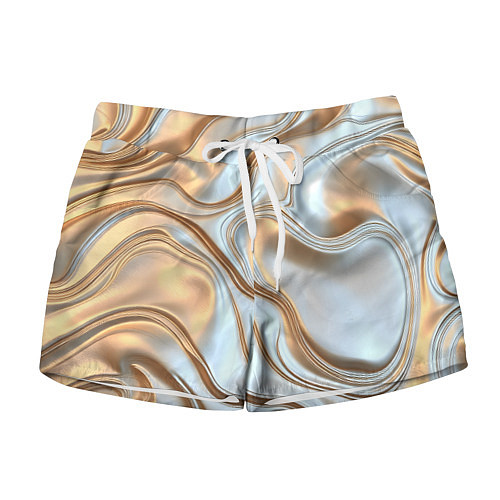 Женские шорты Жидкое белое золото / 3D-принт – фото 1
