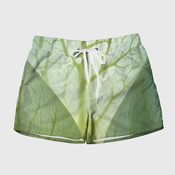 Шорты женские Макро съемка листа, цвет: 3D-принт
