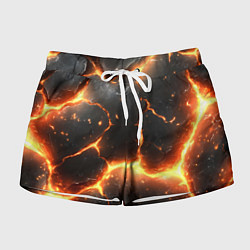 Шорты женские Лава и разлом плит, цвет: 3D-принт