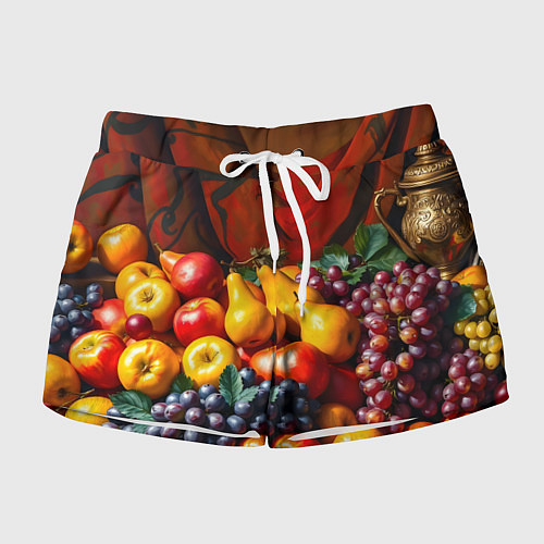 Женские шорты Фруктовый натюрморт / 3D-принт – фото 1