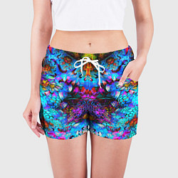 Шорты женские Абстракция стекло узор, цвет: 3D-принт — фото 2