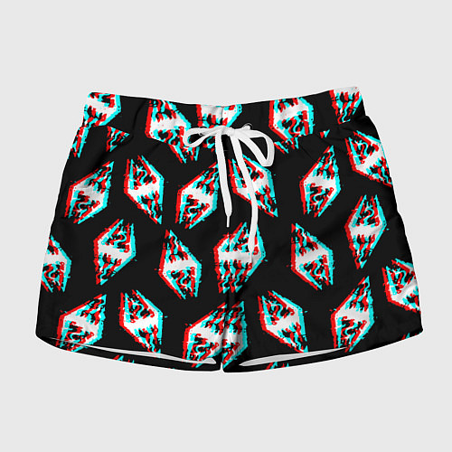 Женские шорты Skyrim glitch logo patten / 3D-принт – фото 1