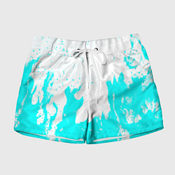 Шорты женские Голубой огонь текстура, цвет: 3D-принт