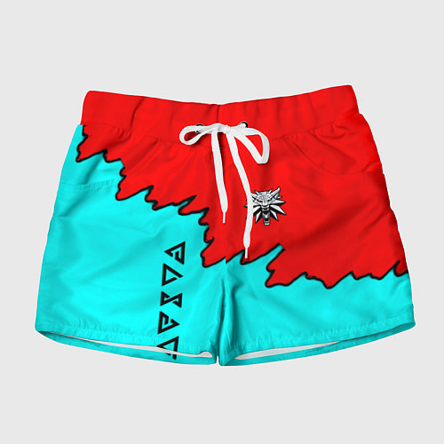 Женские шорты Ведьмак краски логотип / 3D-принт – фото 1