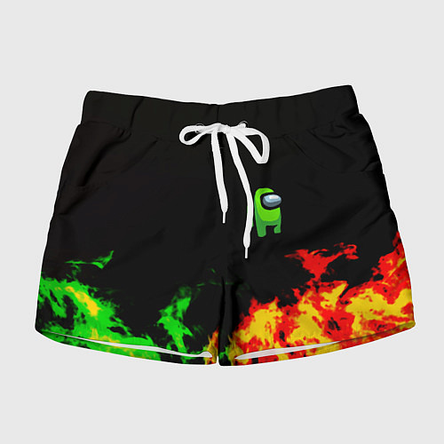 Женские шорты Амонг ас огненная текстура / 3D-принт – фото 1