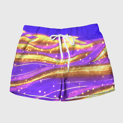Женские шорты Блестящая волнистая текстура / 3D-принт – фото 1