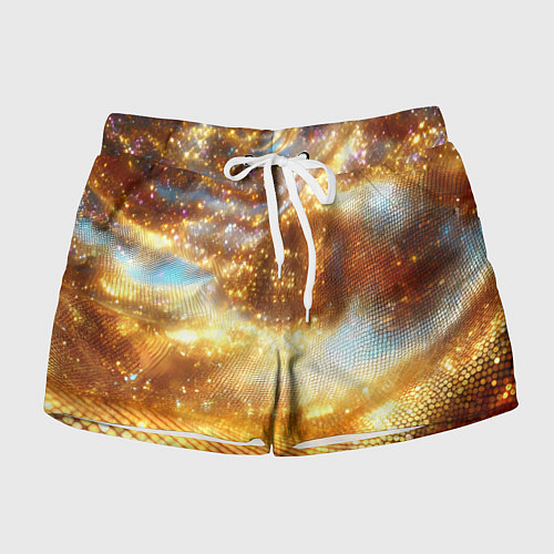 Женские шорты Блестящая золотая текстура / 3D-принт – фото 1