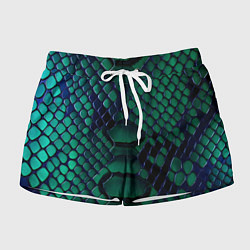 Шорты женские Бирюзовая змеиная кожа, цвет: 3D-принт