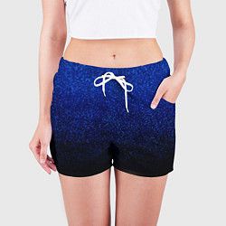 Шорты женские Волшебный чёрно-синий текстура напыление, цвет: 3D-принт — фото 2