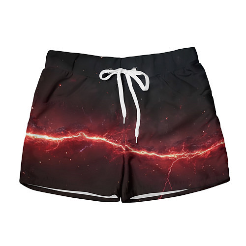 Женские шорты Красная линия - молния / 3D-принт – фото 1