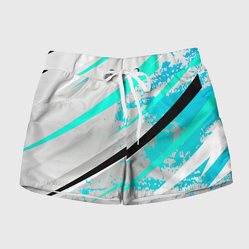 Женские шорты Color white light blue / 3D-принт – фото 1