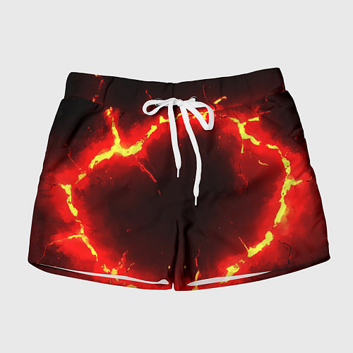 Женские шорты Красный круг из огня текстура / 3D-принт – фото 1