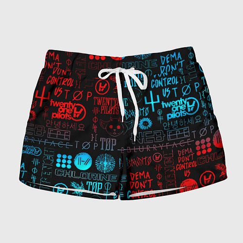 Женские шорты Twenty one pilots rock pattern / 3D-принт – фото 1