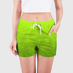 Шорты женские Жёлто-зелёный кислотный текстурный градиент, цвет: 3D-принт — фото 2