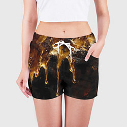 Шорты женские Стекающий мед - текстура, цвет: 3D-принт — фото 2