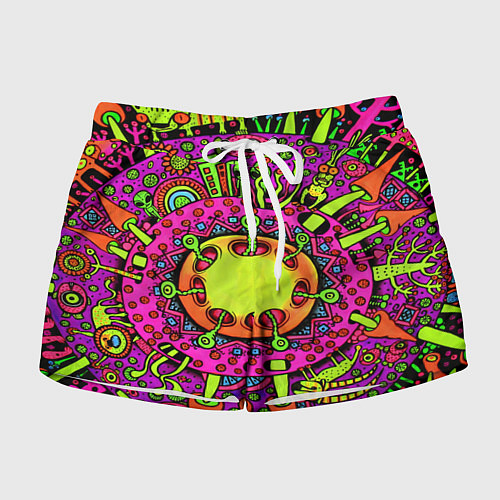 Женские шорты Кислотные грибы оптические / 3D-принт – фото 1