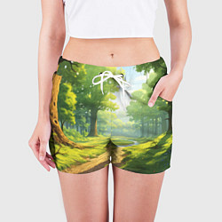 Шорты женские Fabulous forest, цвет: 3D-принт — фото 2