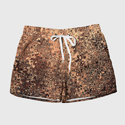 Шорты женские Светлый коричневый абстрактная текстура, цвет: 3D-принт