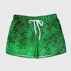 Шорты женские Зелёный малахит абстрактная текстура, цвет: 3D-принт