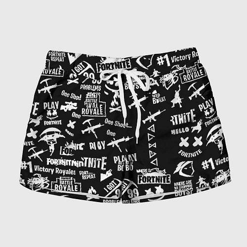 Женские шорты Черно белые логотипы игр / 3D-принт – фото 1