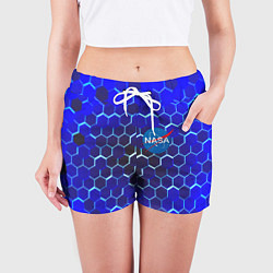 Шорты женские Nasa голубая броня, цвет: 3D-принт — фото 2