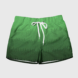 Женские шорты Зеленый градиент текстурные полосы