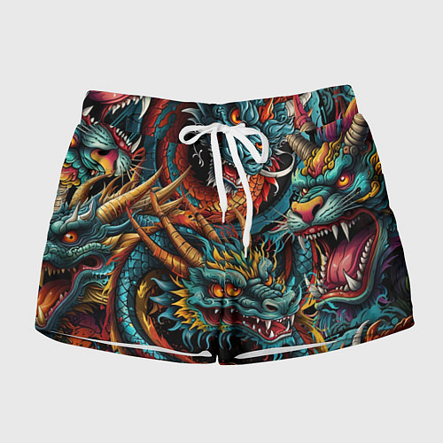 Женские шорты Татуировка дракона ирезуми / 3D-принт – фото 1
