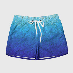 Шорты женские Сине-голубой градиент текстура, цвет: 3D-принт