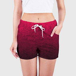 Шорты женские Текстурный тёмно-розовый градиент, цвет: 3D-принт — фото 2