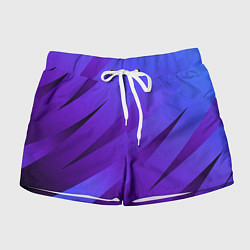 Женские шорты Сине-фиолетовый абстрактные линии