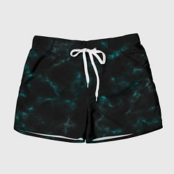 Шорты женские Color black turquoise, цвет: 3D-принт