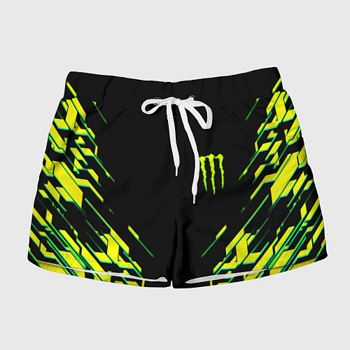 Женские шорты Monster energy кислотная геометрия / 3D-принт – фото 1
