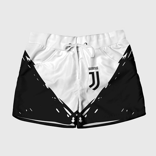 Женские шорты Juventus geometry black / 3D-принт – фото 1